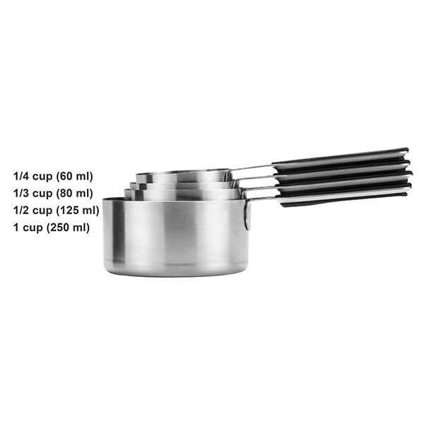 Magnetic Measuring Cups - 4 Piece Set Includes ¼ Cup, ⅓ Cup, ½