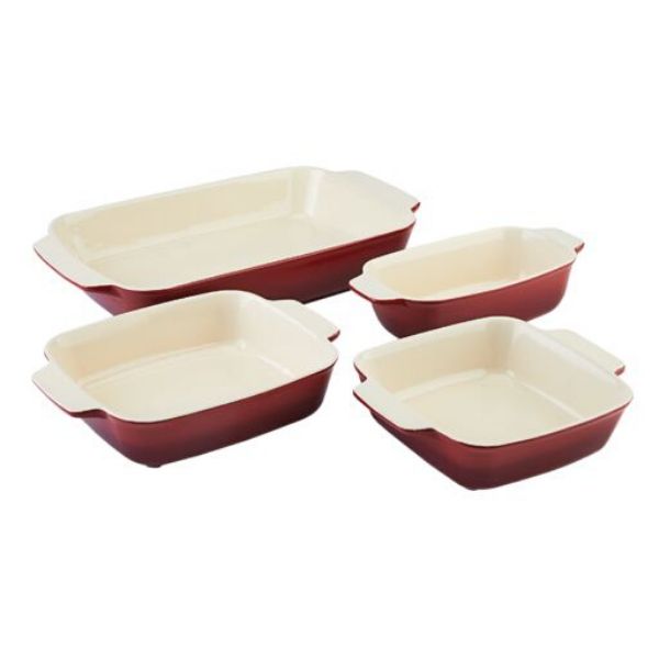 Signature Smart-Stacking Ceramic 4-Pc Paderno Bakeware Set, –